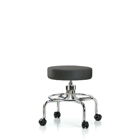 Blue Ridge Ergonomics Screw-Lift Stool, Vinyl, CR, Casters, Gry BR-VSLMD-CR-RC-8605