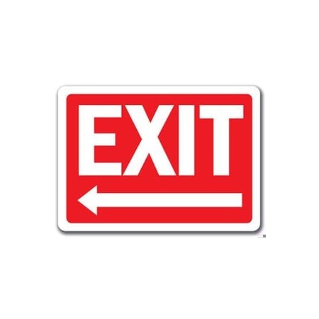 Signmission Safety Sign, 14 in Height, Plastic, 10 in Length, Exit Left MISC-Exit Left