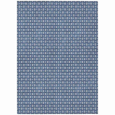 Homeroots 10' X 14' Blue And Sky Blue Floral Washable Indoor Outdoor Area Rug 610647
