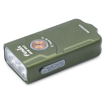 Fenix Lighting Fenix E03R V2.0 Compact Keychain Flashlight, Lithium Ion, White/Red LED, 500lm, Green E03R V2 Green