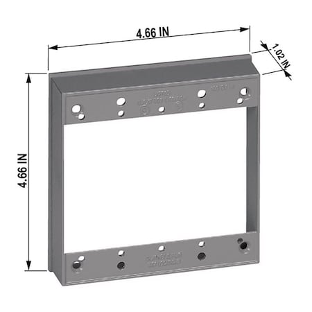 Sigma Engineered Solutions New Work 16 cu in Square Metallic Extension Ring Gray 14323