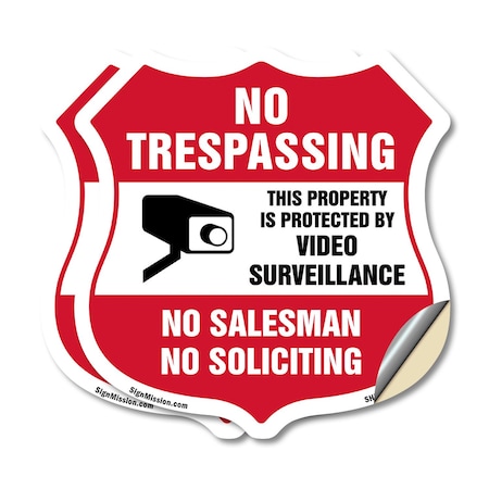 Signmission No Trespassing Sign This Property Is Pro, 18 inch X 18 inch, Vinyl Decal, 2PK SHI-D-2PACK-18-425