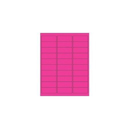 Bubblefast 2 5/8 x 1'' Fluorescent Pink Rectangle Laser Labels-30 Labels per Sheet BFLL173PK