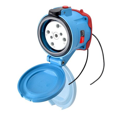 Meltric Pin & Sleeve Receptacle, 60 A, 277/480V AC, Three Phase, 3 Pole, Blue, NEMA 4X 33-64047-972-843