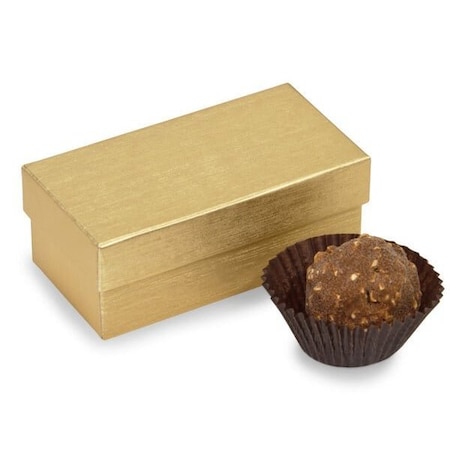Nashville Wraps Gold Embossed Double Truffle Box, 3.25x1.75x1.25, 24PK TBR2EG