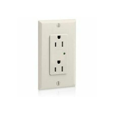 Leviton Surge Protector Receptacle, 15 Amp, 125 Volt, 5-15R NEMA, Light Almond 5280-T