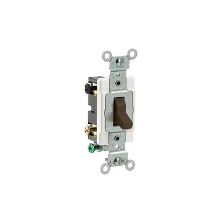 Leviton WallSwitch, 1hp, Toggle, 20A, Brown, PK10 CS420-2