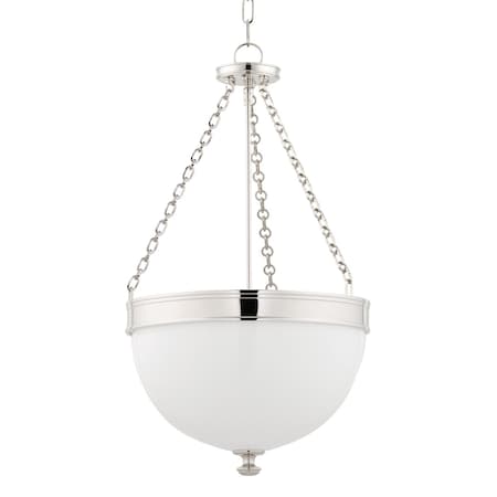 Hudson Valley Lighting Barrington 3 Light Pendant 17 In. Polished Nickel 327-PN