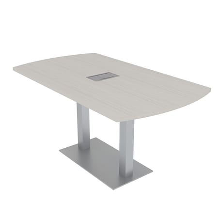 Skutchi Designs Arc Rectangle Meeting Room Table, 36 in W, 60 in L, Ivory HAR-AREC-36x60-DOU-K458-ESIL
