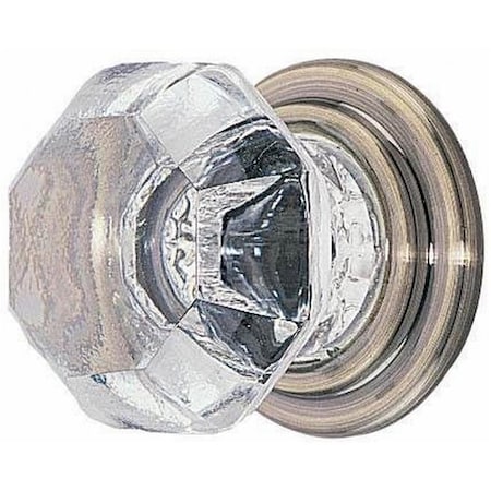 Patioplus 1 in. Old Town Clear Cabinet Knob, French Antique Brass PA1647256