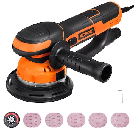 Vevor Random Orbital Sander 6'' DA & GA Dual-Action Sander 10 PCS Sandpapers 6 Speeds R7311