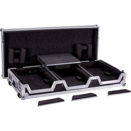 Deejay Led Fly Drive DJ Coffin Case For Two Pioneer CDJ2000 Plus One 12-Inches Mixer or Similarly Sized Equipm TBHCDJ2K12WLT