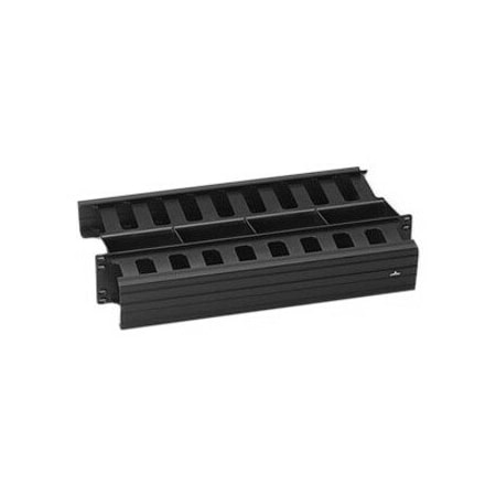 Leviton Cable Management Horizontal, Front & Rear Slotted Duct, Black 2U 492RU-HFR