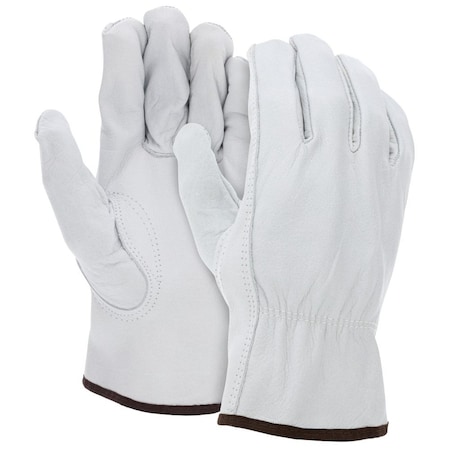 Mcr Safety Arm Protection Gloves, Small, ANSI Heat Level: 2, White, Slip-On/Open Cuff 3313S