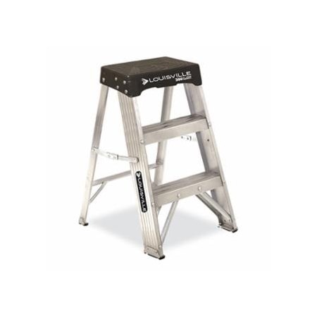 Louisville AS3000 Series Sentry Aluminum Step Ladder, 2 ft, 16-11/16 in W, 300 lb Capacity 443-AS3002