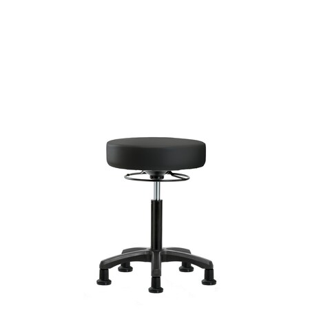 Blue Ridge Ergonomics Med Bench Mini-Stool, Vinyl, Glides, Blk BR-VMBMS-RG-RG-8540