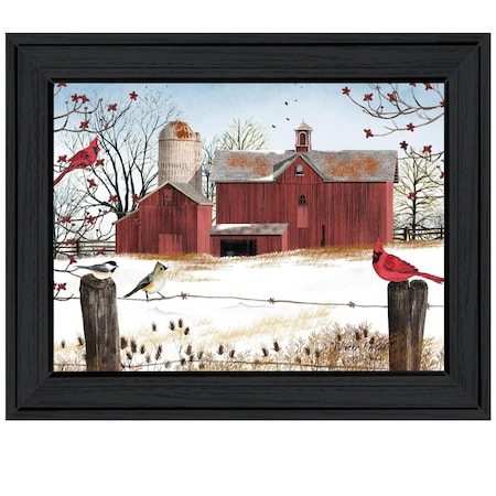 Homeroots Winter Friends 4 Black Framed Print Wall Art 406295