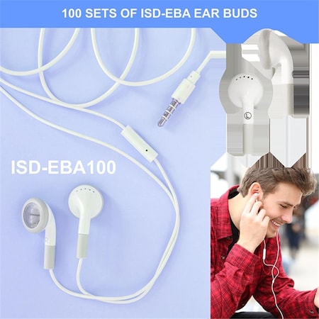 Ezgeneration Ear Buds with In-Line Microphone - 100 Piece EZ3523406