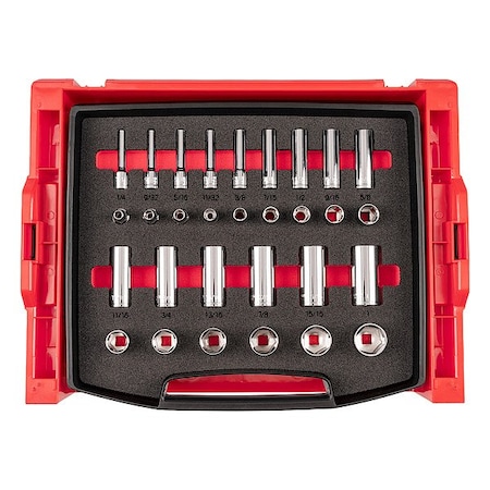 Tekton Socket Set, Steel, 30 Pieces OLB94305