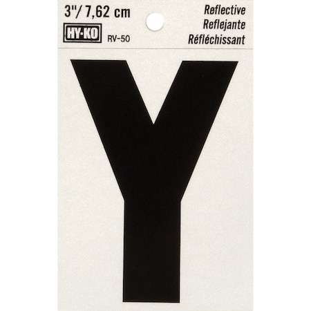 Hy-Ko Vinyl 3'' Reflective Adhesive Letter Y RV-50Y