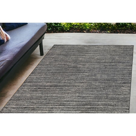 Homeroots 4' X 6' Brown and Ivory Striped Stain Resistant Indoor Outdoor Area Rug 531668
