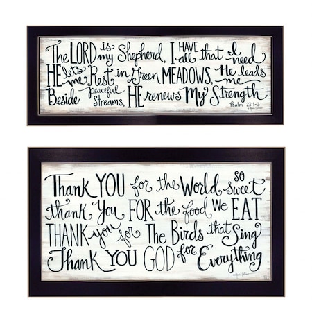 Set Of Two Thank You Lord 2 Black Framed Print Wall Art, 2PK