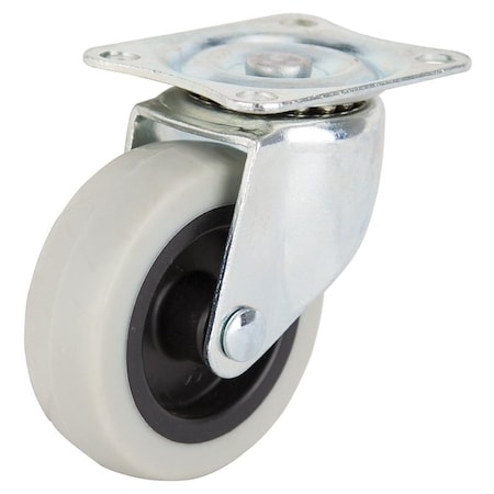 Prosource Swivel Caster, 3 in Dia Wheel, 24 mm W Wheel, Thermoplastic Rubber Wheel, Gray, 130 lb JC-N04-G