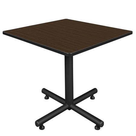Regency Square Kobe X-Base Breakroom Table, 36 in W, 36 in L, Neo Walnut TKB3636NW