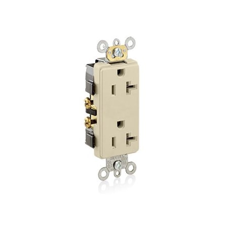 Leviton Commercial Grade Decora Receptacle, 20 Amp, 125 Volt 16352-I