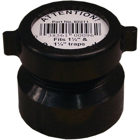 Genova CANPLAS Trap Pipe Adapter, 112 in, Hub x Slip, ABS, Black, SCH 40 Schedule 102851ABC