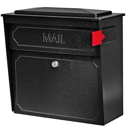 Mail Boss Townhouse Locking Wall-Mount Mailbox, Black, 14/16-Gauge Steel 805944