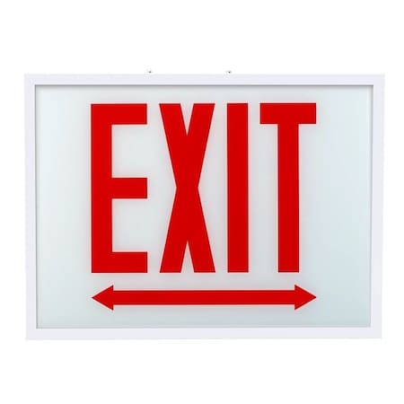 Keystone Exit Sign | Steel | Chicago Compliant | Style 1 | White Color | Single Facing | Red Lettering| Surfa KT-EX-STCH1-WH1RL-SU /ED