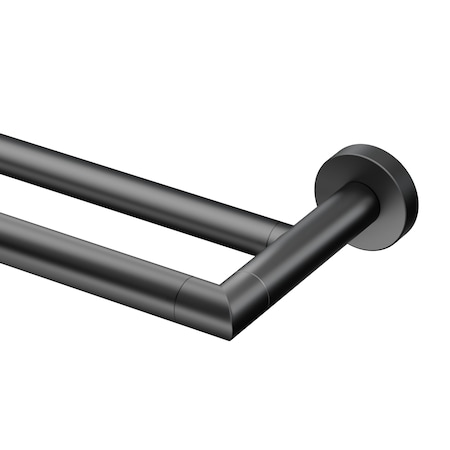 Gatco Glam 24" Double Towel Bar, Matte Black 4634MX