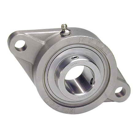 Iptci 2 Holes, Flange Bracket Housing, 2 Bolt Flange Bearing, Radial Ball, 1-15/16 in Dia, Stainless Steel, Set Screw SUCSFL210-31