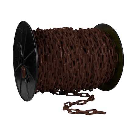 Mr. Chain 1.5" x 200' Brown Plastic Safety Chain - Reel 30110