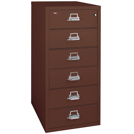Fireking 6 Drawer, 1 Hr Fire, Vertical, 25" wide for Card Check & Notes Brown 6-2552-CBR