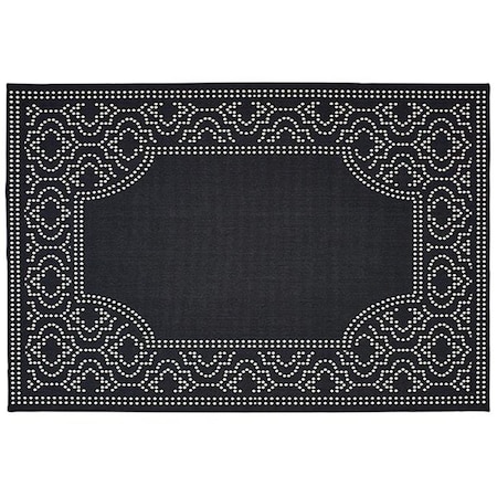Oriental Weavers Marina Indoor Outdoor Outdoor Border Rectangle Area Rug, Black - 5 ft. 3 in. x 7 ft. 6 in. M1247K160230ST