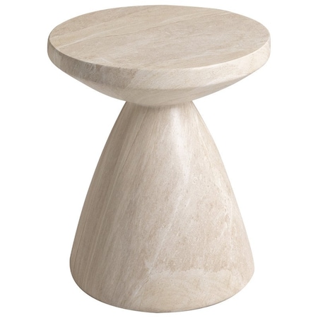 Leisuremod Dune 17 in Round Fiberstone Side Table, Pedestal Base, Weatherproof, Fully Assembled DST17SM
