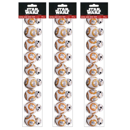 Eureka Star Wars BB-8 Extra Wide Die-Cut Deco Trim, 37 Feet Per Pack, 3PK 845384