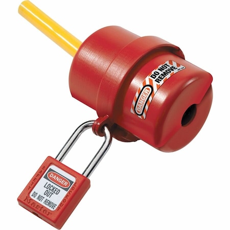 Master Lock Plug Lockout, Red, 9/16In Shackle Dia. 487