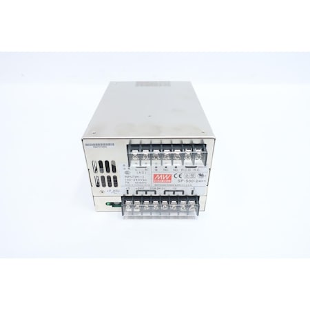Mean Well Switching Power Supply 20A 24V-Dc 500W 100-240V-Ac SP-500-24