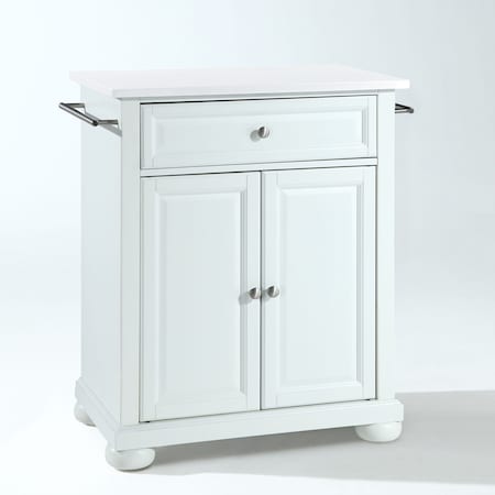 Crosley Alexandria Stone Top Portable Kitchen Island/Cart KF30020AWH