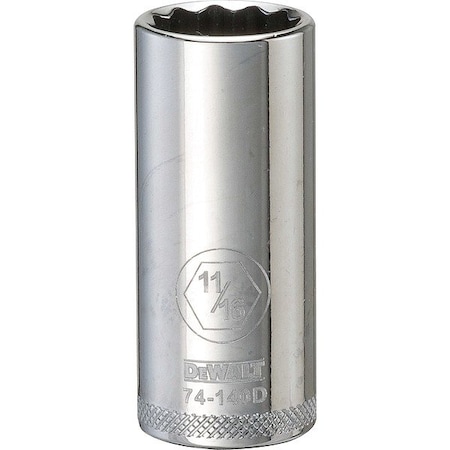 Dewalt DeepImpact Socket, 12 Pt 3/8in, 11/16inSAE DWMT74140OSP
