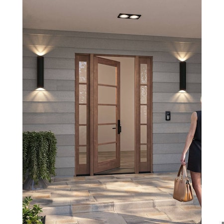 Doornmore G105, 65.25" x 98" ( 36" Door + 2x12" Side) Left Hand, Mahogany SDL 5 Lite Exterior Door G105-SW-3696-G105-SL_1-2_LI