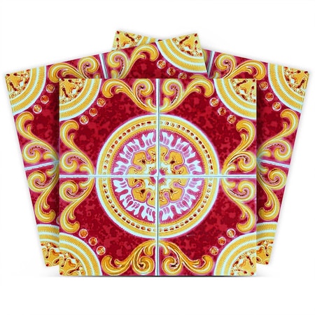 Homeroots 8" X 8" Golden Ruby Removable  Peel And Stick Tiles 390637