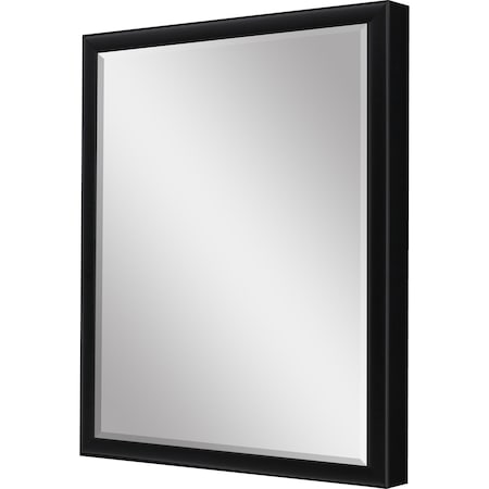 Homeroots 30" Black Solid Wood Framed Accent Mirror 632820