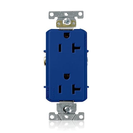 Leviton Receptacle Outlet, 20A, Blue, 125V 16352-BU