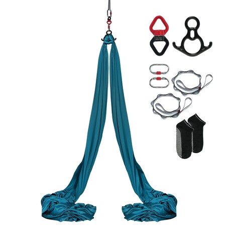 Vevor Aerial Silk Yoga Swing Set 8.7 Yards Hammock Trapeze Inversion Fly Purple YJ-0077-S0108