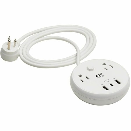 Tripp Lite OutletStrip, White, 4-5/32in, 2Outlets TLP28PD57WCAM