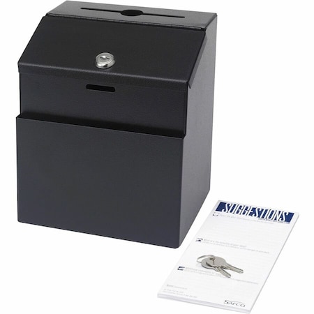 Safco Suggestion Box, Blk, 8 1/2" H, 7 1/4" W 4232BL